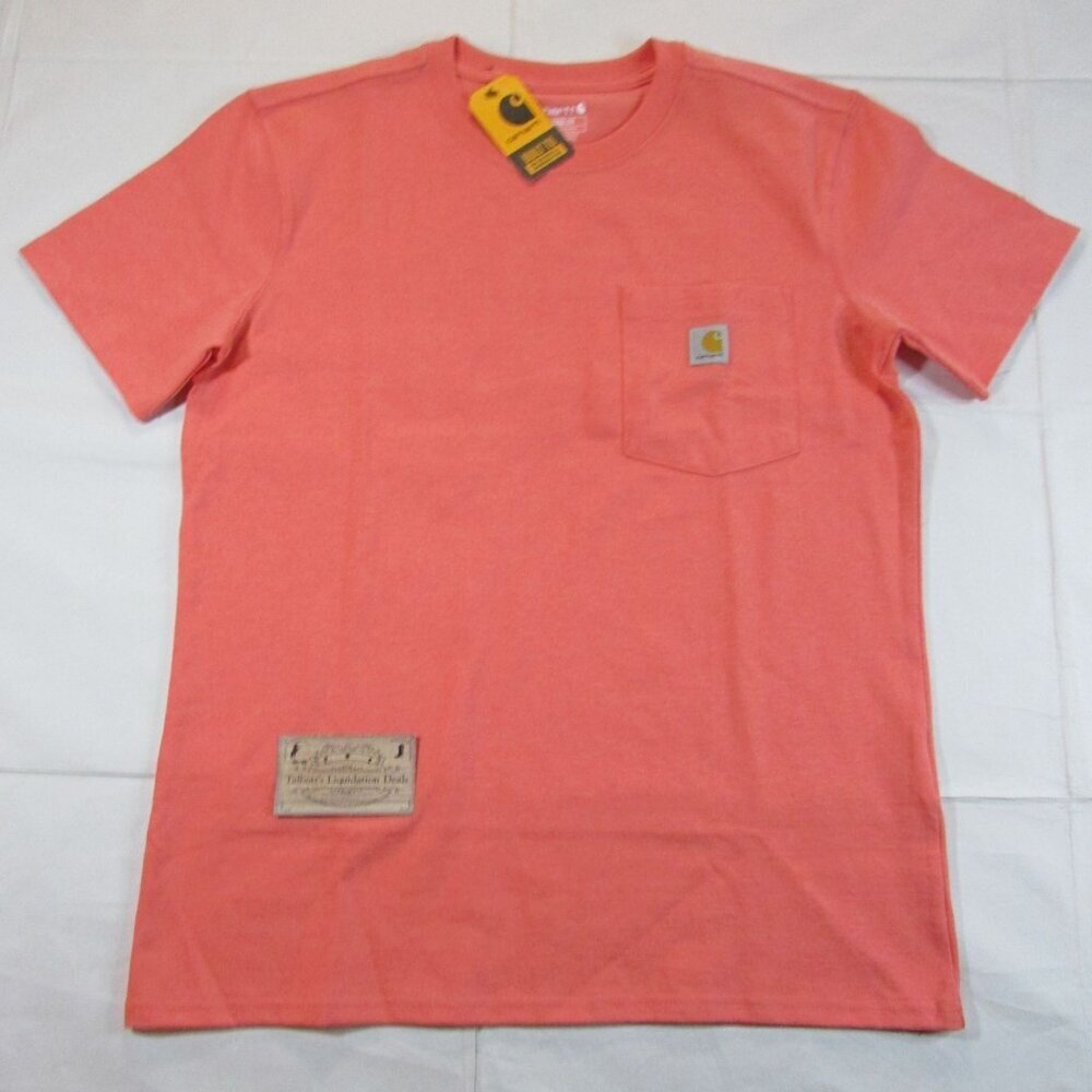 Carhartt Women's Loose Fit Heavyweight Short Sleeve Pocket T-Shirt Pink Salmon K